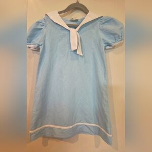 Tennille Kids Blue Sailors Dress Size 6 Classic Blue with White Collar